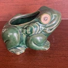 Vintage McCoy? Green Pottery Frog Planter Unmarked