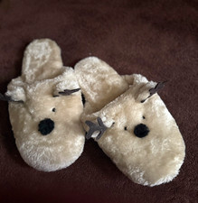 NWT POTTERY BARN REINDEER SLIPPERS ADULT SMALL COZY SOFT CUTE HOLIDAY CHRISTMAS