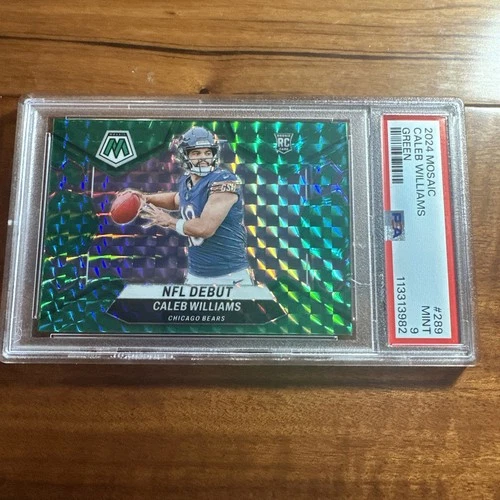 2024 Panini Mosaic Caleb Williams #289 Rookie RC NFL Debut Green PSA 9