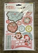 Basic Grey **KONNICHIWA** Coordinating Designer Chip Stickers Shapes & Alphabet