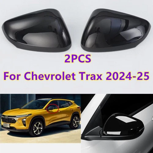 Glossy Black Side Rearview Mirror Molding Cover Shell For Chevrolet Trax 2024-25