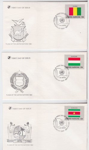 TurtlesTradingPost- Flags of the United Nations- 1980 FDC #325-340- 16 Covers - Picture 2 of 7