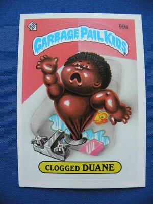 1985 Garbage Pal Kids sticker Cracked Clogged Duane Puzzle piece