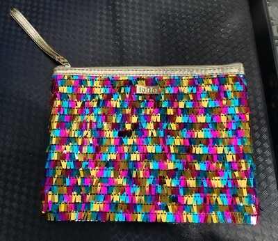 TARTE Cosmetics Rainbow Sequin Makeup Bag With Wristlet - Fun!