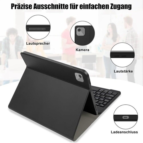 für Samsung Galaxy Tab S9 FE S8 A9+ A8 A7 QWERTZ Tastatur Beleuchtet Maus Hülle - Afbeelding 18 van 53