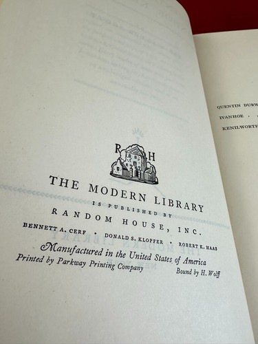 Quentin Durward, Ivanhoe, Kenilworth Sir Walter Scott Modern Library Collector - Picture 4 of 10