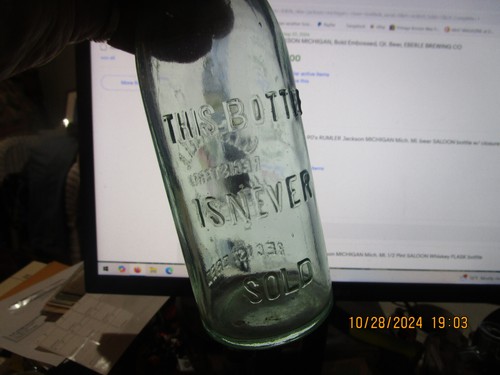 Prepro C.F. SCHEELE Jackson MICHIGAN Blob Bier LIMOUSINE Flasche mit Verschluss Aqua Vintage - Bild 7 von 11