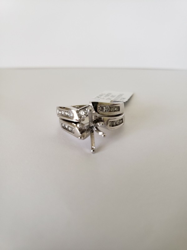 14k White Gold Round Diamond Wedding Set 0.50ctw