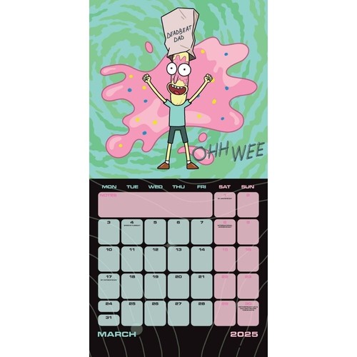 Kalender 2025 Rick and Morty Monat zur Ansicht quadratischer Kalender offizielles Produkt - Bild 2 von 9