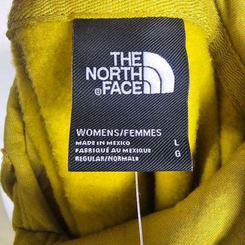 The North Face Womens Gold Hoodie Sweatshirt Sz L Box Logo Graphic Fleece NWT - Picture 7 of 11