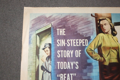 ROLLED, ORIGINAL "Live Fast, Die Young" 1958 Bad Girl Half-Sheet MOVIE POSTER - Picture 2 of 6