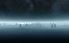 Landscape mist winter sky night nature Custom Gaming Mat Desk
