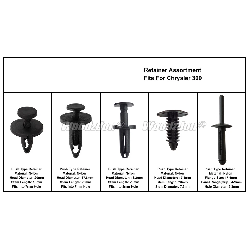 50 Clips For Chrysler 300 Bumper Fender Fascia Retainer Fastener Push Rivet Kit Foto 2 de 4