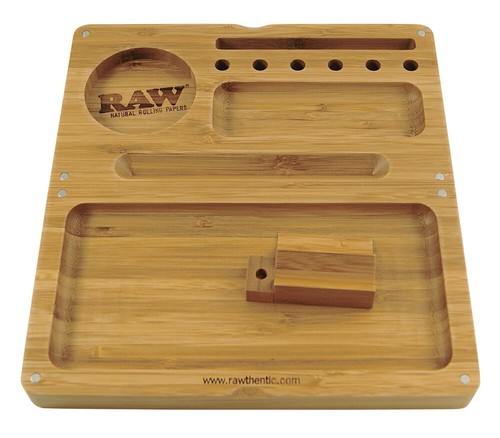 10 x RAW Rolling Tray Bambus Magnetische Flip-Box 22 x 23,5 x 2 cm NEU - Picture 5 of 5