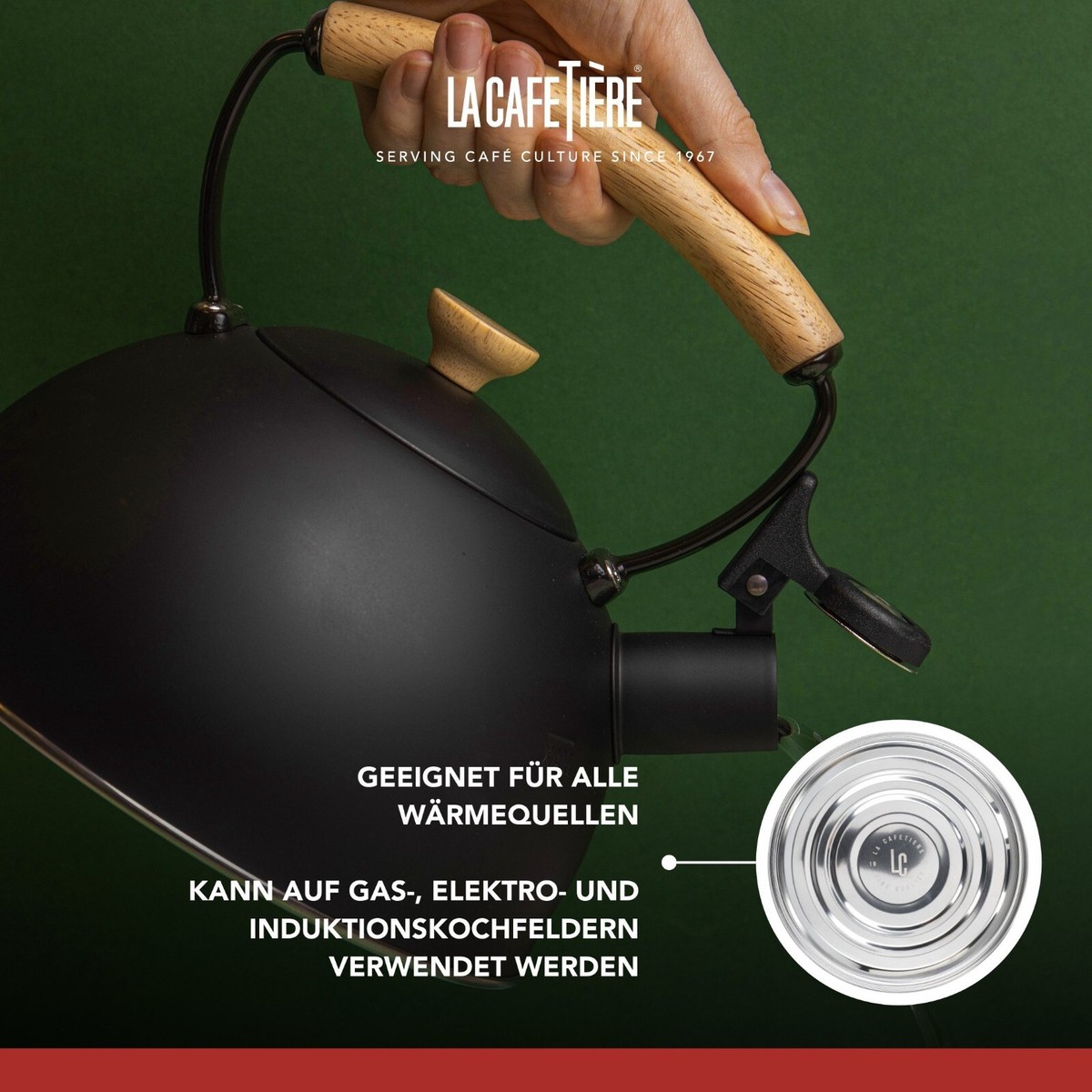 La Cafetière Flötenkessel Edelstahl 1,6l - Schnellkocher Für Induktion & Alle Herde