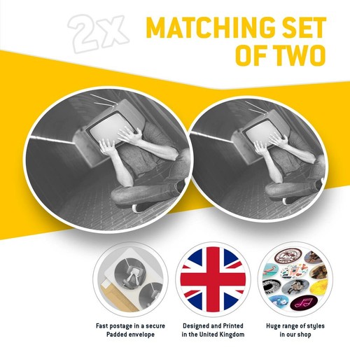 2 x Vinyl Stickers 7.5cm (bw) - TV Box Head Boy Vintage Fantasy Art #36054 - 第 2/9 張圖片