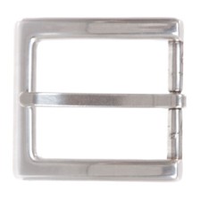 1 5/8" 40 mm Silver Tone Rectangular Single Flat Prong Belt Buckle