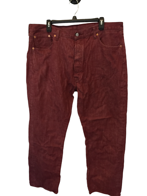 Levis 501 Selvage Jeans Mens Size W42 L32 Red Straight Leg White  