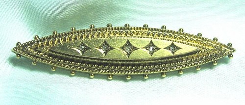 Francis Butt viktorianische Diamant-Anstecknadel 15 Karat Gold & Rosenschliff mit 3,8 Gramm 2 Zoll Länge - Bild 2 von 4