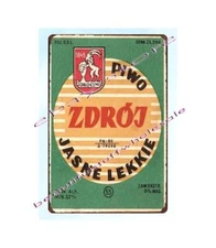 pub brewery man cave Polish beer metal tin sign Okocim Piwo Zdroj Jasne Lekkie