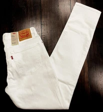 Levis Flex Mens 511 Slim Stretch Jeans 32X34 White W32L34 #1943