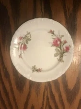 L & M Bond Fine China Pompadour Rose Small Dessert Plate Red Pink Japan 6" Nice