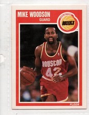 1989-90 Fleer Basketball Card #63 Mike Woodson - Houston Rockets - Set Break
