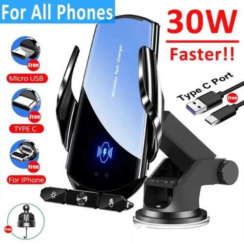 Wireless Car Charger, 30w Fast Charging, Auto Phone Mount, iPhone, Samsung Etc.. - 第 1/10 張圖片