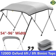 Pontoon Bimini Top Boat Cover 3 Bow 4 Bow 6 ft. 8 ft. Long 1200D W/ Poles Frame