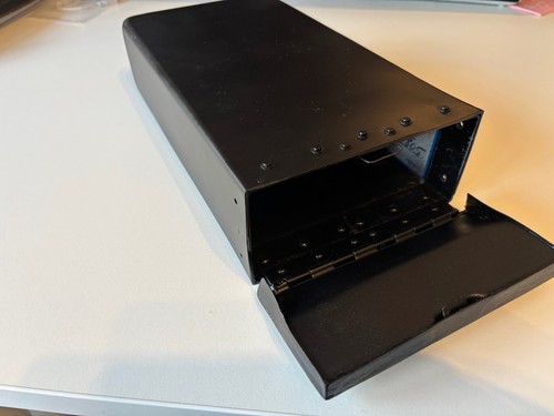 AIRCRAFT GLOVE BOX METAL WITH BLACK DOOR MEASURES 12' L X 6 1/2"W X 3" H - Picture 4 of 7