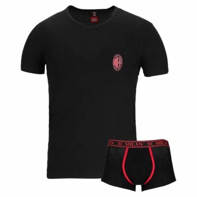 A.C. MILAN COMPLETO INTIMO ( MAGLIA+BOXER NERO ) UOMO - PRODOTTO UFFICIALE