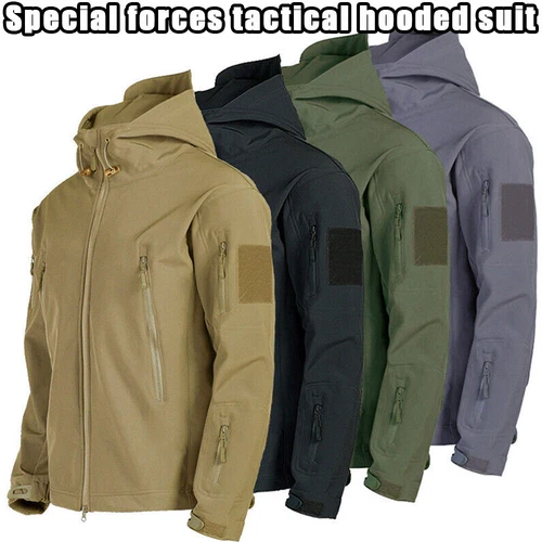 Wasserdichte taktische Soft Shell Herren Jacke Mantel Militärische Armee Jacke - Bild 4 von 33