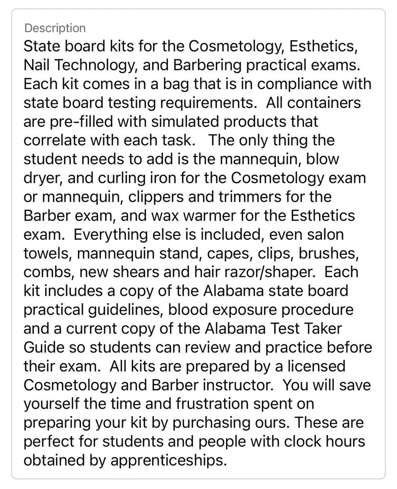 Kits de examen de la Junta Estatal: Texas TDLR Clase A Barbero, Escuela de Peluquería, Escuela de Belleza Foto 4 de 4