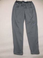 NIKE DRI-FIT Size M Mens Gray Stretch Waist Zip Pocket Pull On Track Pants 663