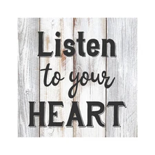 Listen to your heart Rustic Farmhouse Style White Wood Sign Wall B3-12120001039