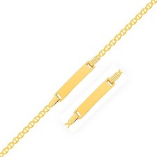 14k Yellow Gold Mariner Style Link Childrens ID Bracelet 2.10 mm