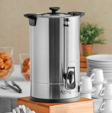 100 Cup Electric Commercial Coffee Machine Urn Brewer Warmer Cool-Touch Silver