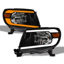 Topline For 2005-2011 Tacoma Switchback Sequential LED Strip Bar Headlights Blk