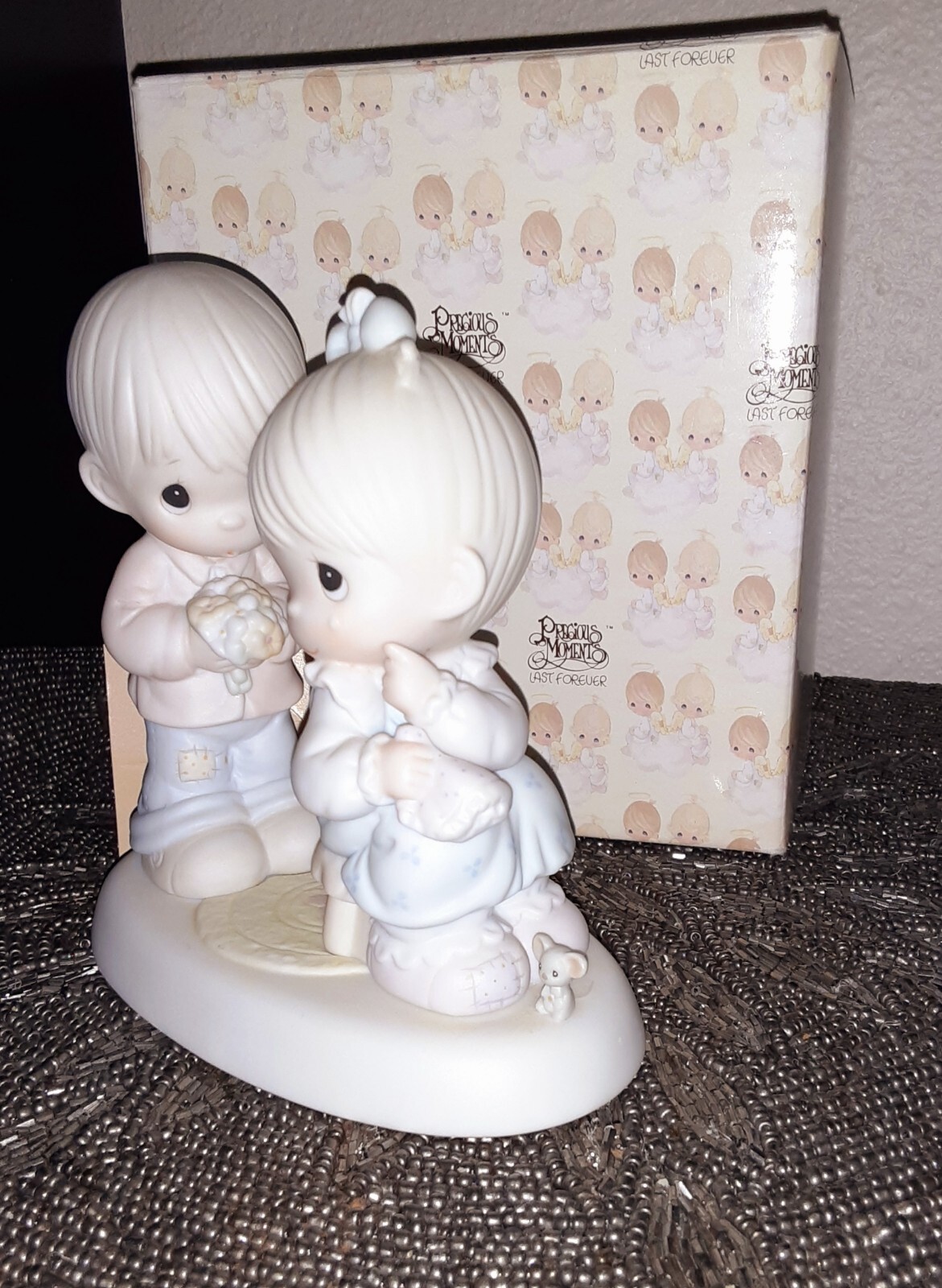 Precious Moments MY LOVE BLOOMS FOR YOU Boy Brings Girl Flowers ...