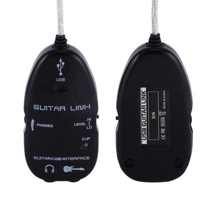 Guitar To USB Interface Cable Link Audio For PC Recording Adapter