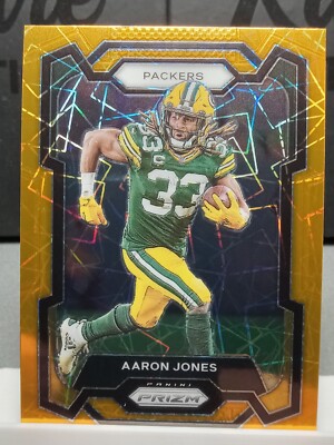 2023 Panini Prizm Aaron Jones #105 Orange Laser Green Bay Packers