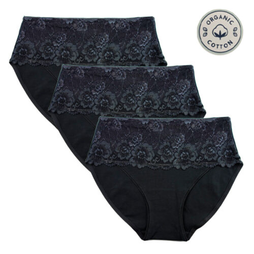 Cotton Underwear for Women Panties With Lace Panel - 3 pack (594)