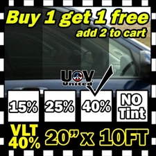 Uncut Window Tint Film Roll 25% VLT 20" 10ft Office Auto Commercial Home 2025