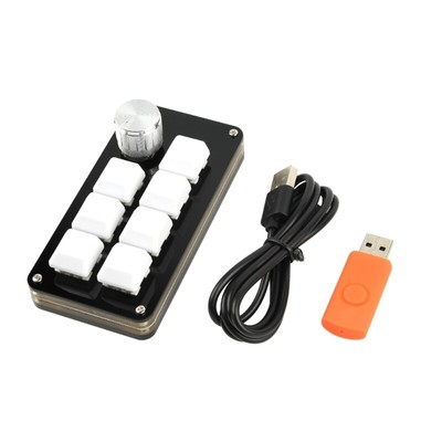 Backlit Small Macro Keypad 7 Key 1 Knob Mini Mechanical Keyboard Copy Pastes DIY