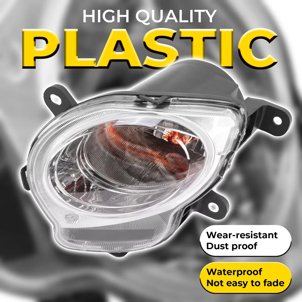 For Fiat 500 2012-2017 Turn Signal Light Left w/Bulb& Chrome Trim Parking Lamp - Image 3 of 4