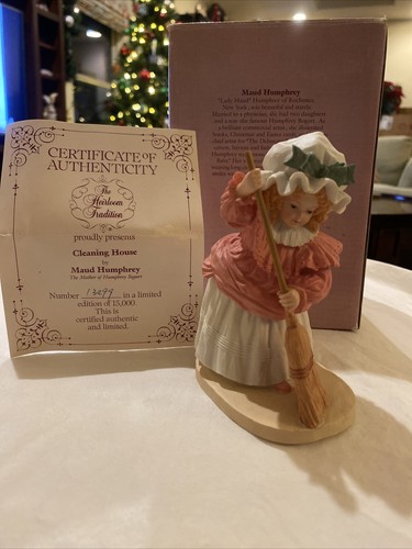 Maud Humphrey Bogart Figurine Cleaning House #13498 W/Cert Of Auth NEW In Box - Imagen 2 de 10