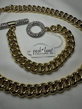 Park Lane Gold Chain Diamond Couture NWT Necklace & Bracelet Set Crystal