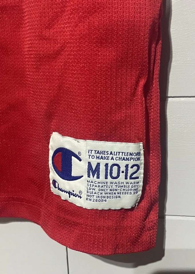 Camiseta roja de la NBA de los campeones Chicago Bulls marca Elton de colección para hombre talla 10-12 Foto 2 de 4