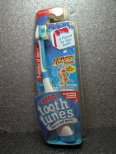 Turbo Tooth Tunes Battery Powered Soft Toothbrush Tiger Indiana Jones NEW