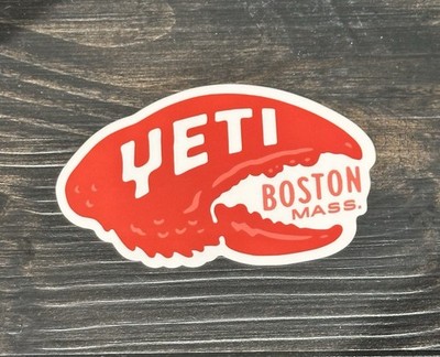Authentic YETI BOSTON Lobster Claw Sticker Decal Rare